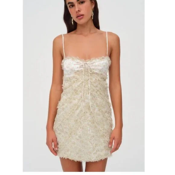 NWT $198 FOR LOVE AND LEMONS CHANIA FLORAL PRINT MINI DRESS SIZE S - Picture 1 of 10